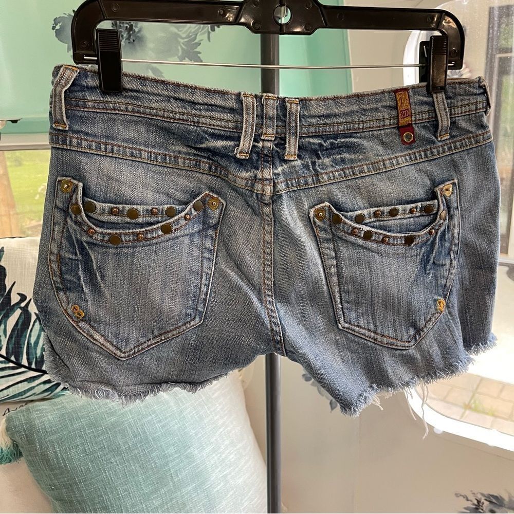 Zana Di Blue Studded 8 Pockets Cutoff Jean Denim Shorts Size 11